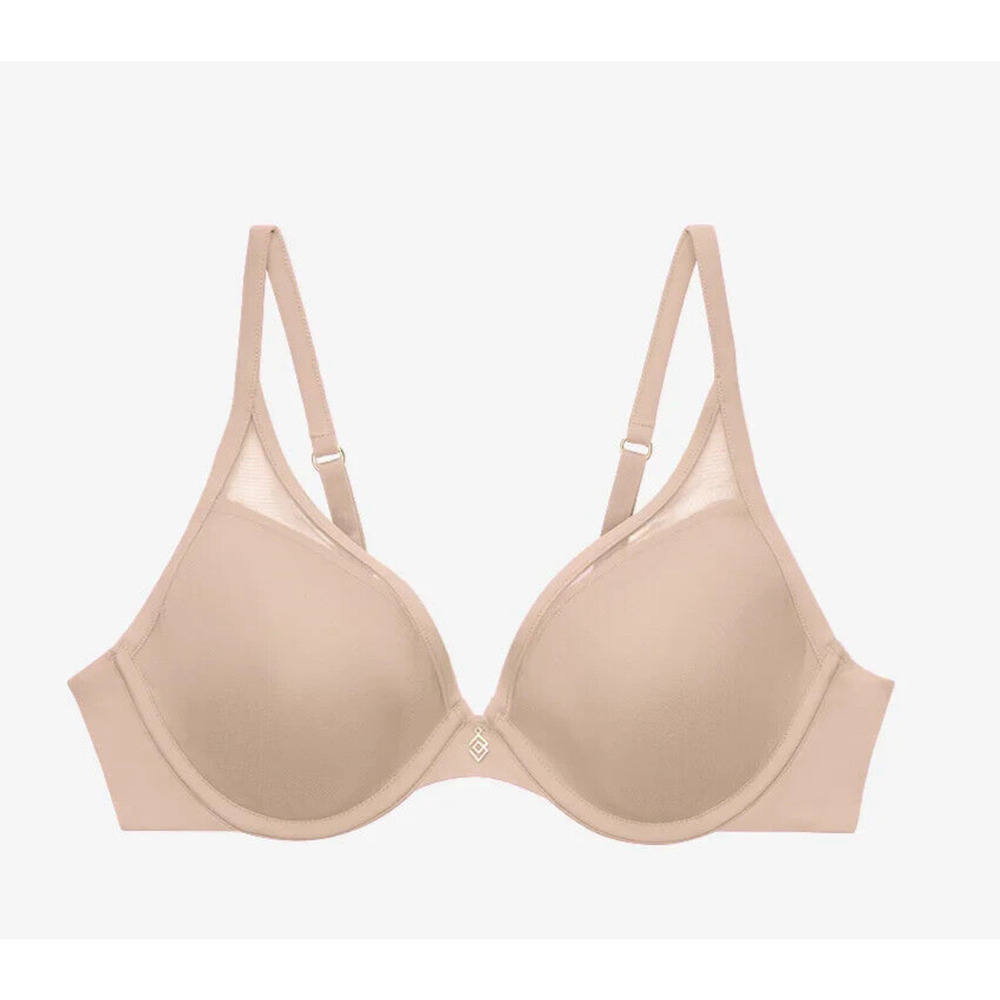 Thirdlove Women's 24/7 Classic Contour Uplift Plunge Bra Smooth‎ Taupe Size 34F